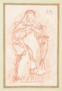 Femme debout en habit de nonne - Jean Robert Ango