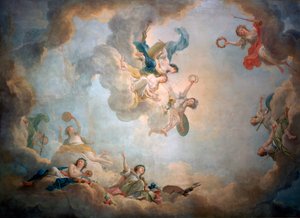 Plafond de la salle de jeux de Marie-Antoinette, Château de Fontainebleau, vers 1763-1811