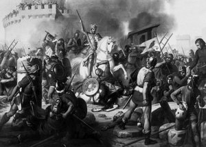Le comte Eudes (Odon) (860-898) défend Paris contre les Normands en 886, peinture de Jean Victor Schnetz (1787-1870) - Jean Victor Schnetz