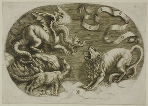 Lion, dragon et renard
