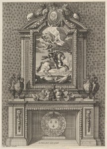 Cheminée avec une Peinture de Louis XIV au-dessus du Manteau, de 
