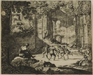 Danse des bergers dans les ruines antiques - Jean le Pautre