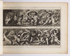 Planche de "Frises, feuillages ou tritons marins, à la romaine" - Jean le Pautre