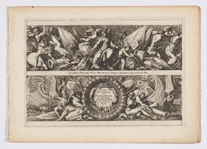 Page de titre de "Frises, feuillages ou tritons marins, à la romaine"