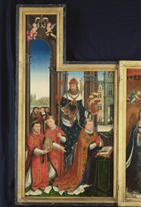 Polyptyque de la glorification de la Sainte Trinité, panneau représentant des abbés - Jean the Elder Bellegambe