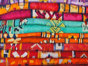 Tissus marocains 4, 2013 (gouache sur papier)