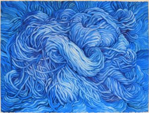 Laine bleu cobalt, 2013 (gouache sur papier)