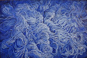 Laine bleu marine, 2013 (gouache sur papier)