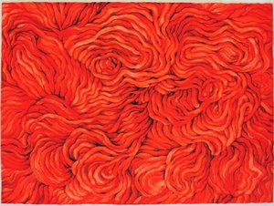 Laine rouge, 2013 (gouache sur papier)