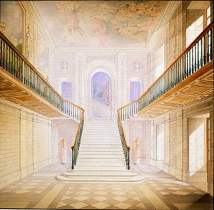 Conception pour un escalier dans le Painted Hall, Chatsworth - Jeffry Wyatville