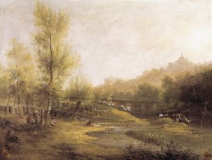 Les lavandières de Manzanares - Jenaro Pérez Villaamil