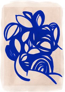 Motif floral abstrait bleu - Jenja Braun