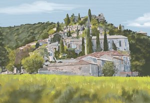 Un charmant village à flanc de colline