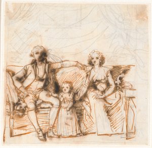 Esquisse de composition pour le tableau de famille Anker - Jens Juel