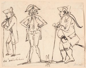 Méditation. Caricatures de Clemens, Juel et Charles Bonnet - Jens Juel