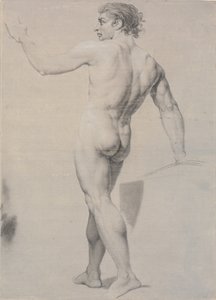 Modèle debout, vue de dos, bras gauche levé - Jens Juel