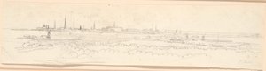 Vue sur Copenhague depuis la colline de Frederiksberg. Étude de fond pour le portrait de Frédéric VI en tant que prince héritier - Jens Juel