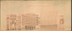 Le Théâtre Royal 1874. Coupe longitudinale - Jens Vilhelm Dahlerup