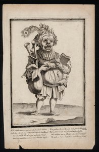 Homme portant une cornemuse et coiffé d