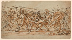 Dessin, La bataille pour le cadavre de Patrocle, vers 1810