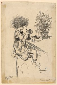 Virginia posant, étude pour une gravure