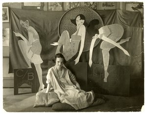Lin dans son magasin, Greenwich Village, New York, USA, vers 1916-20