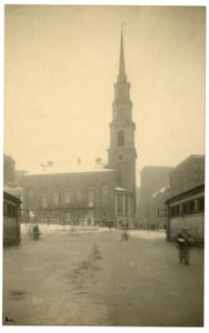 Église de Park St, Boston, USA, vers 1902-10 (photo gélatino-argentique) - Jessie Tarbox Beals