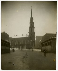 Église de Park St, Boston, Mass, USA, vers 1902-10 (photo gélatino-argentique) - Jessie Tarbox Beals