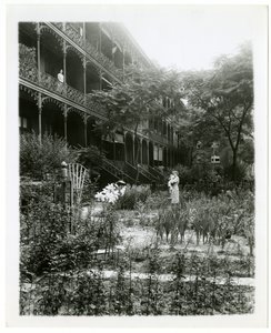 Jardins de la maison Rhinelander, W 11th St, Greenwich Village, New York, États-Unis, vers 1905-38 - Jessie Tarbox Beals