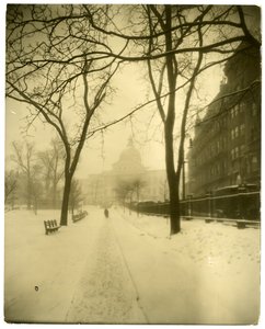 State House sous la tempête, Boston, États-Unis, vers 1902-10 - Jessie Tarbox Beals