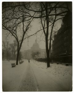 State House sous la tempête, Boston, États-Unis, vers 1902-10 - Jessie Tarbox Beals