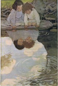 Enfants regardant leurs reflets, de 