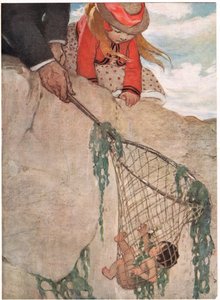Tom emmêlé dans le filet de pêche, illustration de 