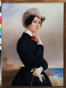 Portrait de la comédienne russe Vera Michurina-Samoylova - Jewgenij Alexandrowitsch Pluchart