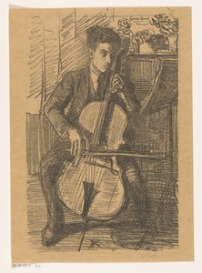 George Bacot jouant du violoncelle