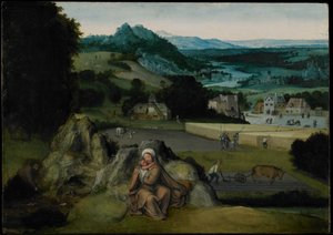 Le Repos pendant la fuite en Égypte (Le Champ de blé miraculeux) - Joachim (workshop of) Patinir