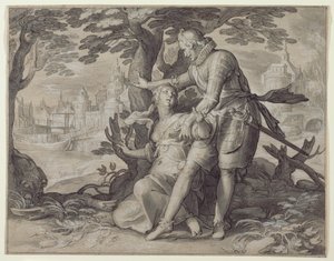 Jeune femme aidée par un gentleman