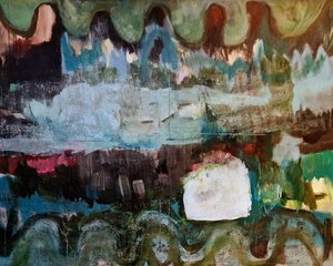 Paysage abstrait aux couleurs vives