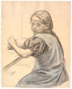 Georgia Skovgaard assise à une table - Joakim Frederik Skovgaard
