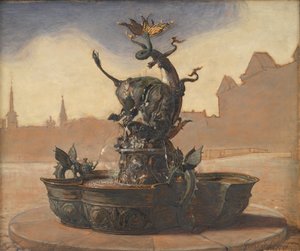 Esquisse pour Dragespringvandet (la Fontaine du Dragon)