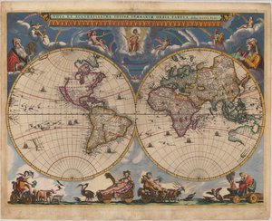 Carte du monde à double hémisphère