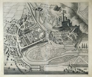 Italie, Dolceacqua, Le village de Dolceacqua (Imperia) de Theatrum Regiae Celsitudinis Sabaudiae par Joan Blaeu, Amsterdam - Joan Blaeu