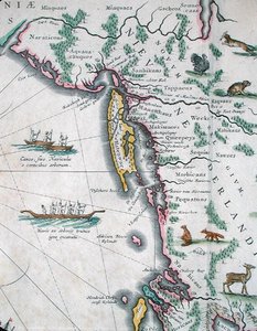 Carte représentant la côte est de l