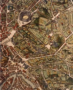 Carte de Rome, par Joan Blaeu (1596-1673), impression de Theatrum Civitatum et Admirandorum Italiae, ad Aevi Veteris et Praesentis Temporis Faciem Expressum, Italie - Joan Blaeu