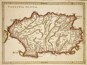 Carte de la région de Sardaigne, par Joan Blaeu - Joan Blaeu