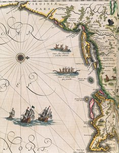 Carte de la côte de Virginie - Joan Blaeu