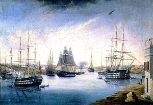 Port de Mahon avec des navires