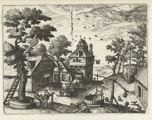 Auberge avec puits - Joannes van Doetechum (I) (attributed to)