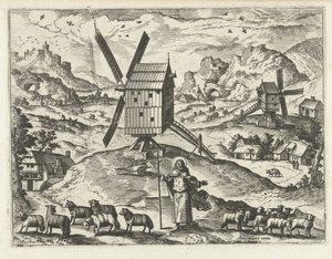 Paysage avec Christ en Bon Pasteur (Paysages, vues marines et vues urbaines imaginaires)