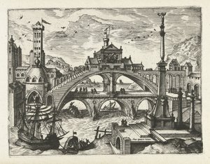 Ville avec pont bâti